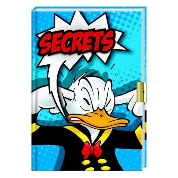 Disney Donald Duck Secrets dagboek met slotje - voorkant - invulboekjes.nl