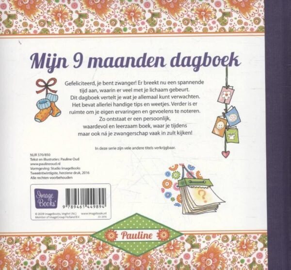 Pauline Oud - Mijn 9 maanden dagboek - achterkant - invulboekjes.nl