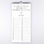 Krúskes Smalle verjaardagskalender - Zwart-wit - binnenkant 10 - invulboekjes.nl