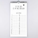 Krúskes Smalle verjaardagskalender - Zwart-wit - binnenkant 9 - invulboekjes.nl
