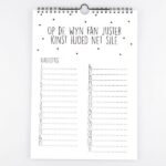 Krúskes Verjaardagskalender - Zwart-wit - binnenkant - invulboekjes.nl