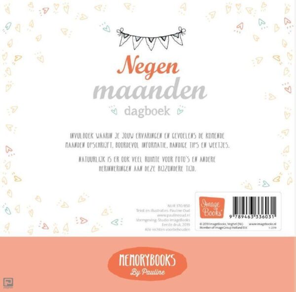 Memorybooks by Pauline - Negen maanden dagboek - achterkant - invulboekjes.nl