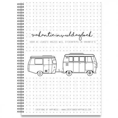 Creations of Happiness - Vakantie invuldagboek - voorkant - invulboekjes.nl