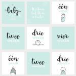Atelier Pix Mijlpaalkaarten set - Baby eerste jaar - Mint - 1 - invulboekjes.nl
