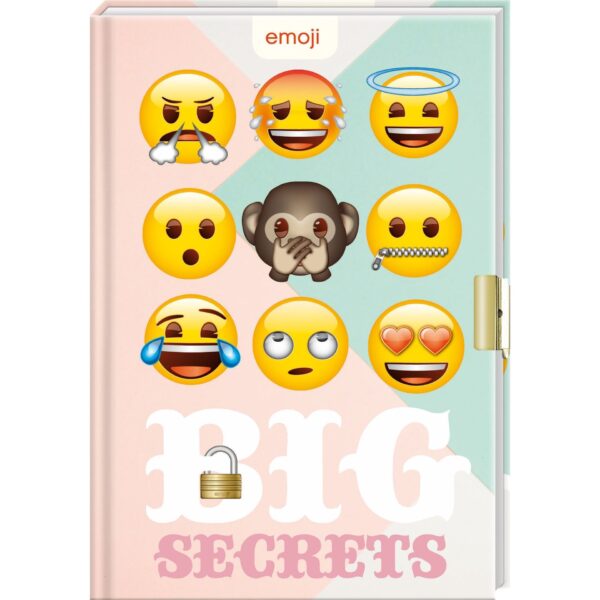 Emoji dagboek met slotje - Big secret - invulboekjes.nl