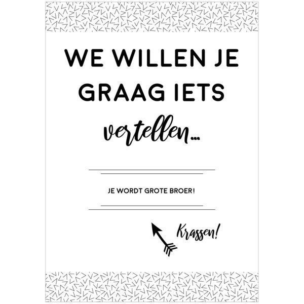Nine Gifts - Kraskaart - Je wordt grote broer! - invulboekjes.nl