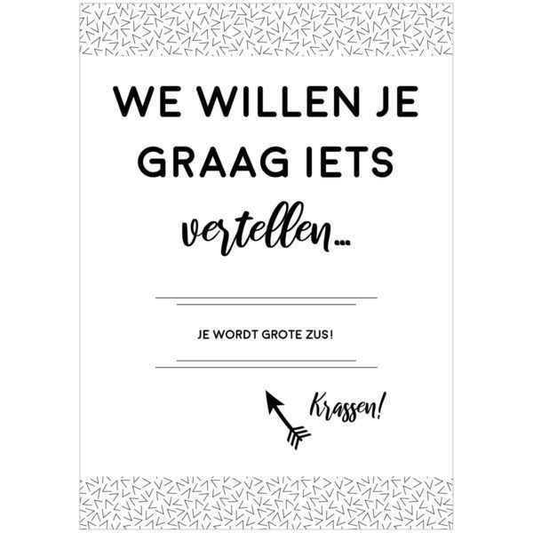 Nine Gifts - Kraskaart - Je wordt grote zus! - invulboekjes.nl