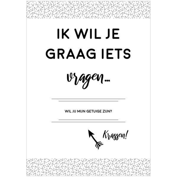 Nine Gifts - Kraskaart - Wil jij mijn getuige zijn - invulboekjes.nl