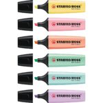 Stabilo Boss Markeerstiften Pastel assorti - 6 stuks - invulboekjes (1)