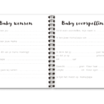 Binnenwerk Babyshowerboek Fyllbooks invulpagina's gasten