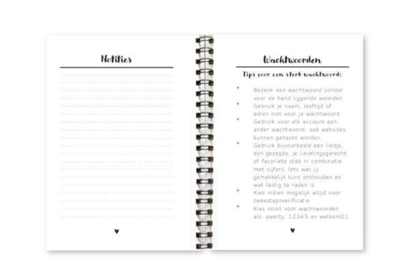 Wachtwoordenboekje Fyllbooks binnenwerk Wachtwoordenregels
