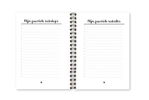 Wachtwoordenboekje Fyllbooks binnenwerk favorieten