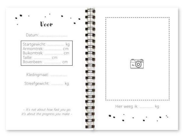 Binnenwerk afslankdagboek fyllbooks Voor