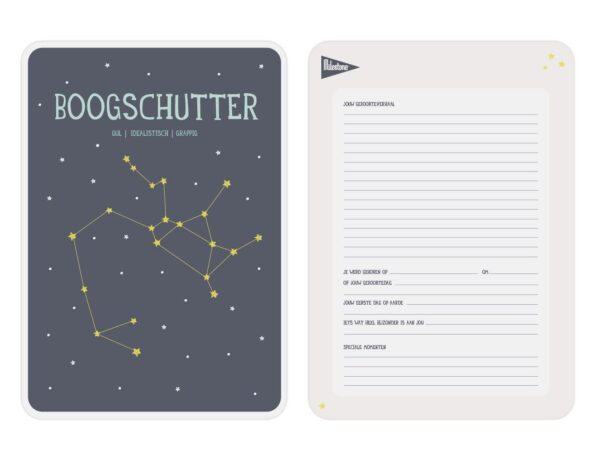 Milestone Geboorteposter sterrenbeeld - Boogschutter - Afbeelding 2