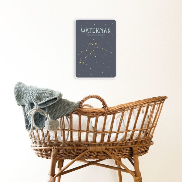 Milestone Geboorteposter sterrenbeeld - Waterman - Afbeelding 3