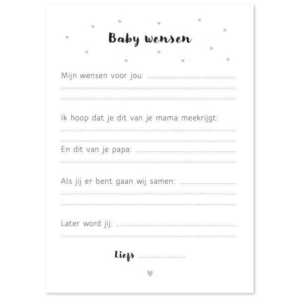 Fyllbooks Babyshower invulkaarten set - Jongen - 10 stuks - A6 - Afbeelding 2
