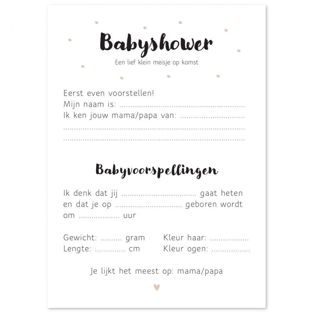 Babyshower invulkaarten Kopen? Kijk snel! ⋆ Invulboekjes.nl