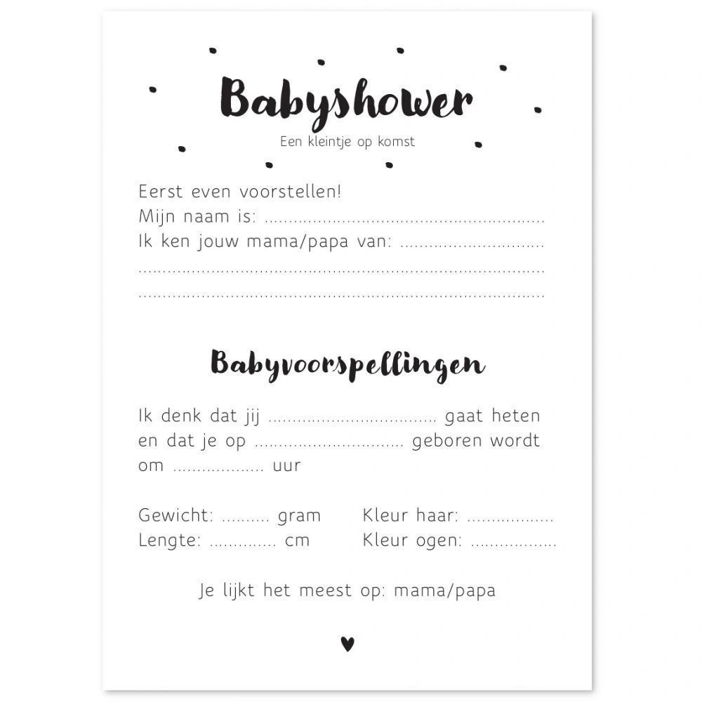Babyshower invulkaarten Kopen? Kijk snel! ⋆ Invulboekjes.nl