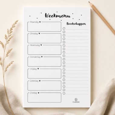 Fyllbooks Weekmenu Met Boodschappenlijstje Cover