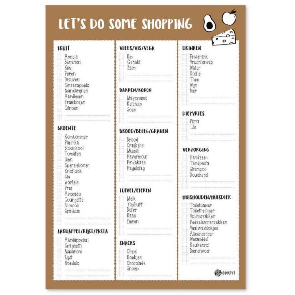 Oh My Goody - Boodschappenlijst planner 'Let's do some shopping' A5