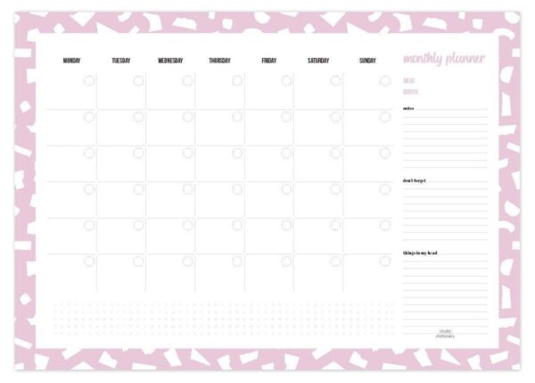 Studio Stationery Monthly planner A3 - Confetti