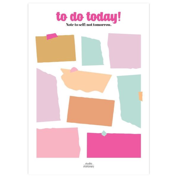 Studio Stationery Notitieblok To do today - Not tomorrow