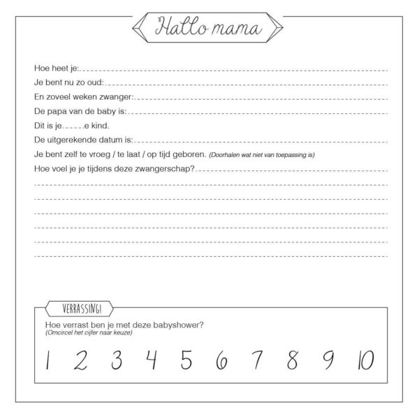 Tante Kaartje Babyshower gastenboek - Deluxe - Afbeelding 3