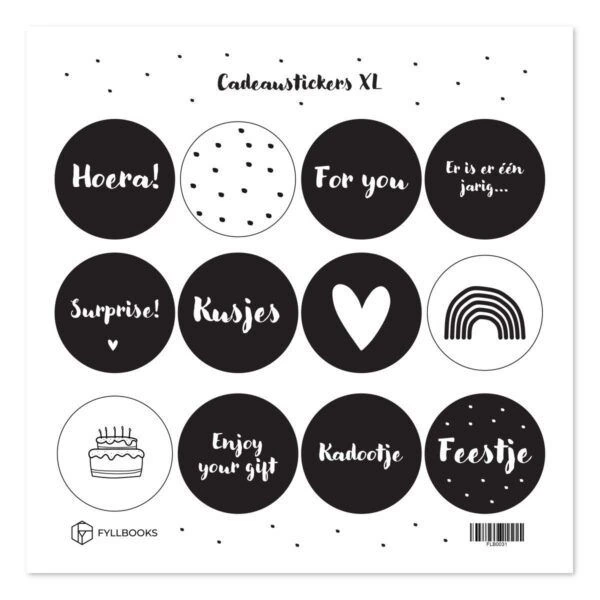 Fyllbooks Cadeaustickers XL