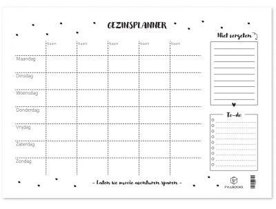 Fyllbooks Gezinsplanner A4 Familie kalender
