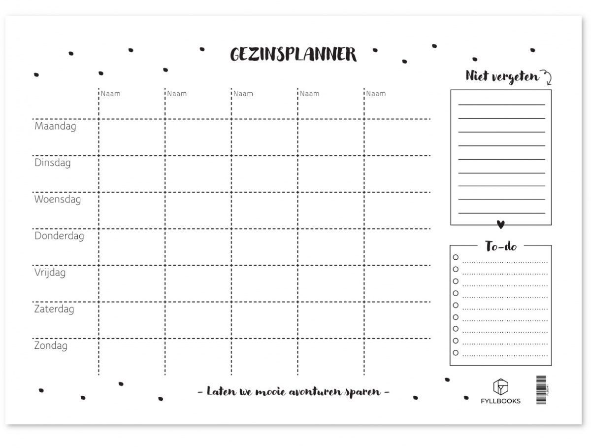 Integratie actie Beneden afronden Fyllbooks Gezinsplanner A4 Kopen? ⋆ Invulboekjes.nl