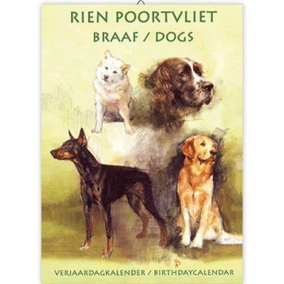 Rien Poortvliet Verjaardagskalender Honden A4 Dieren kalenders