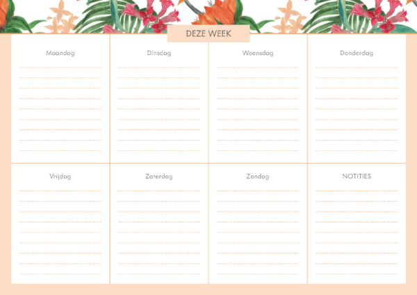 Weekplanner - Tropical Flowers - Afbeelding 2