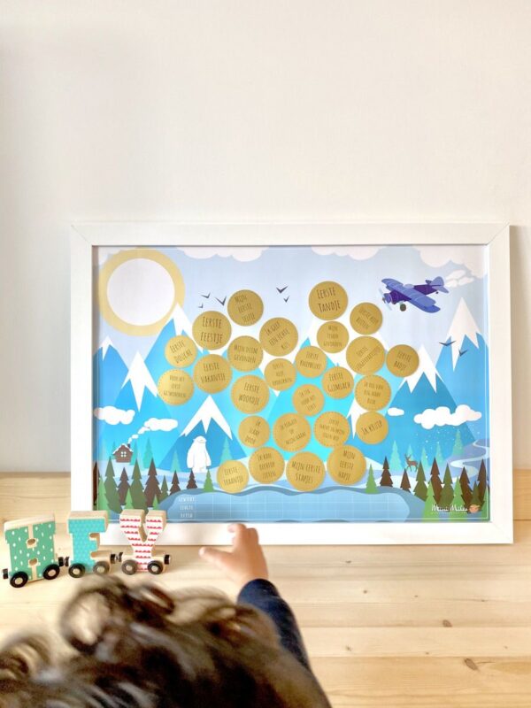 Mini Miles Milestone krasposter A2 - Mountain blue - Afbeelding 8