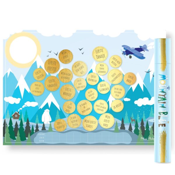 Mini Miles Milestone krasposter A2 - Mountain blue - Afbeelding 7