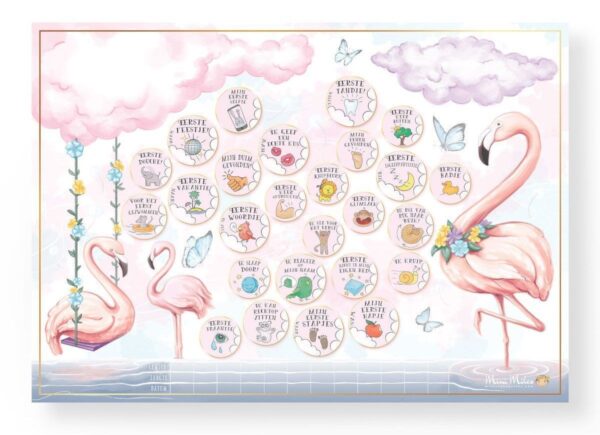 Mini Miles Milestone krasposter A2 - Flamingo pink - Afbeelding 5