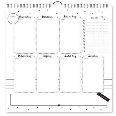 De onze katoen Overlappen Fyllbooks Ophangbare weekplanner Kopen? - Invulboekjes.nl