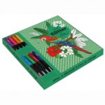 Glitter kleurboek met markers in cadeaubox - Tropical