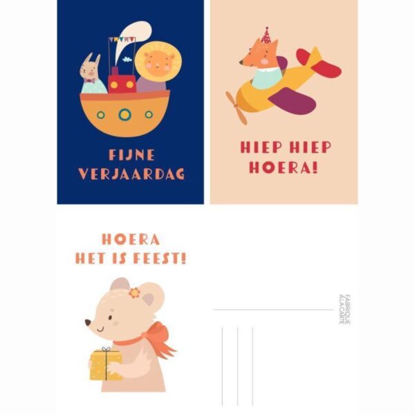 Fabrique a la Carte Wenskaarten set - Dieren - 15 stuks
