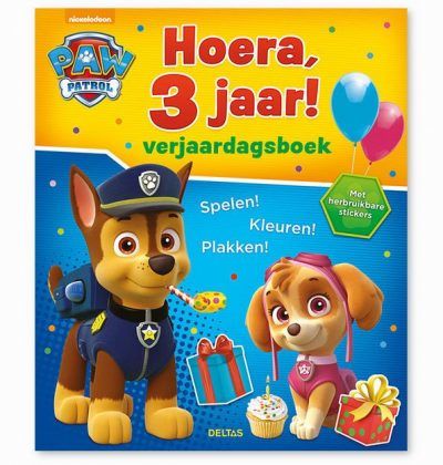Hoera, 3 Jaar! Paw Patrol Verjaardagsboek Cadeauboeken voor kinderen
