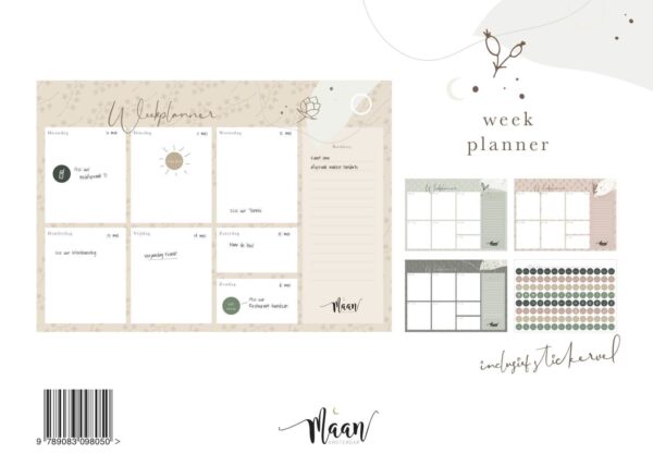 Maan Amsterdam Weekplanner Eclipse - A4 - Incl. stickervel - Afbeelding 9