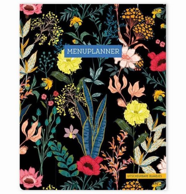 Menuplanner Floral Black - A5