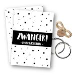 SilliBeads Bewaarbundel kaarten Zwanger - Zwart-wit - A5