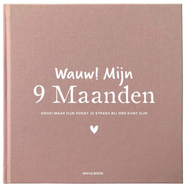 Pink Peach Mijn 9 maanden dagboek - Linnen roze/rood (eerdere versie)
