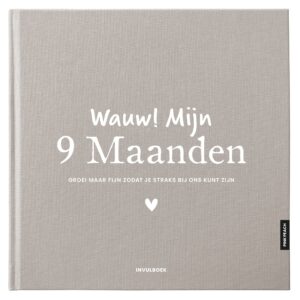 Pink Peach Mijn 9 Maanden Dagboek Linnen Taupegrijs (1)