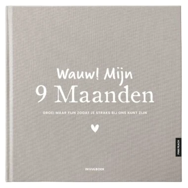 Pink Peach Mijn 9 Maanden Dagboek Linnen Taupegrijs (1)