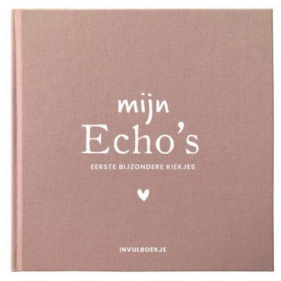 Pink Peach Mijn Echo’s invulboekje – Linnen roze/rood Echoboekje