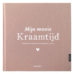 Pink Peach Mijn Kraamtijd Invulboek Linnen Rozerood (1)
