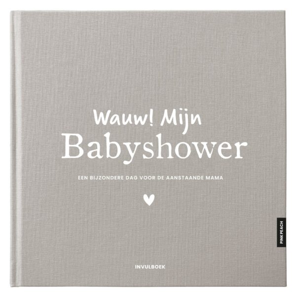 Pink Peach Mijn Babyshower Boek Linnen Taupe (1)