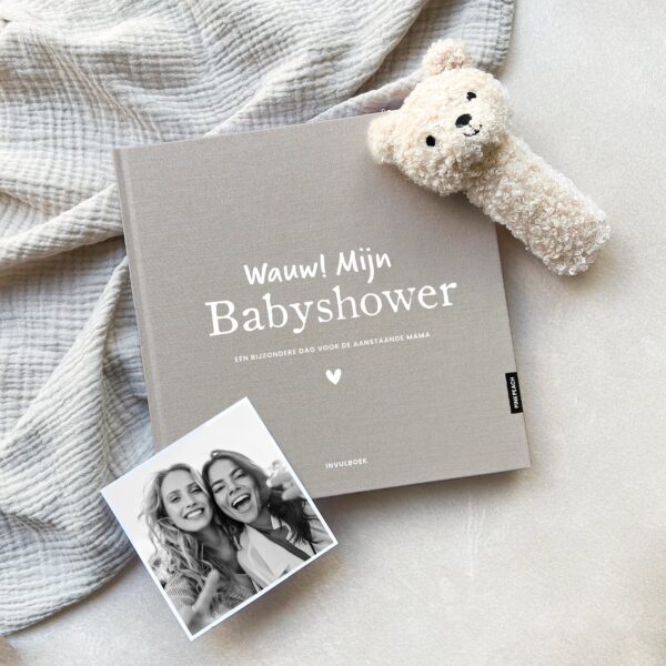 Pink Peach Mijn Babyshower Boek Linnen Taupe (3)