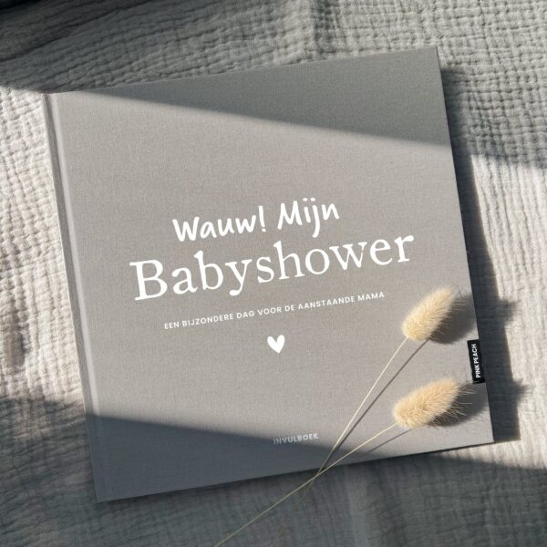 Pink Peach Mijn Babyshower Boek Linnen Taupe (5)